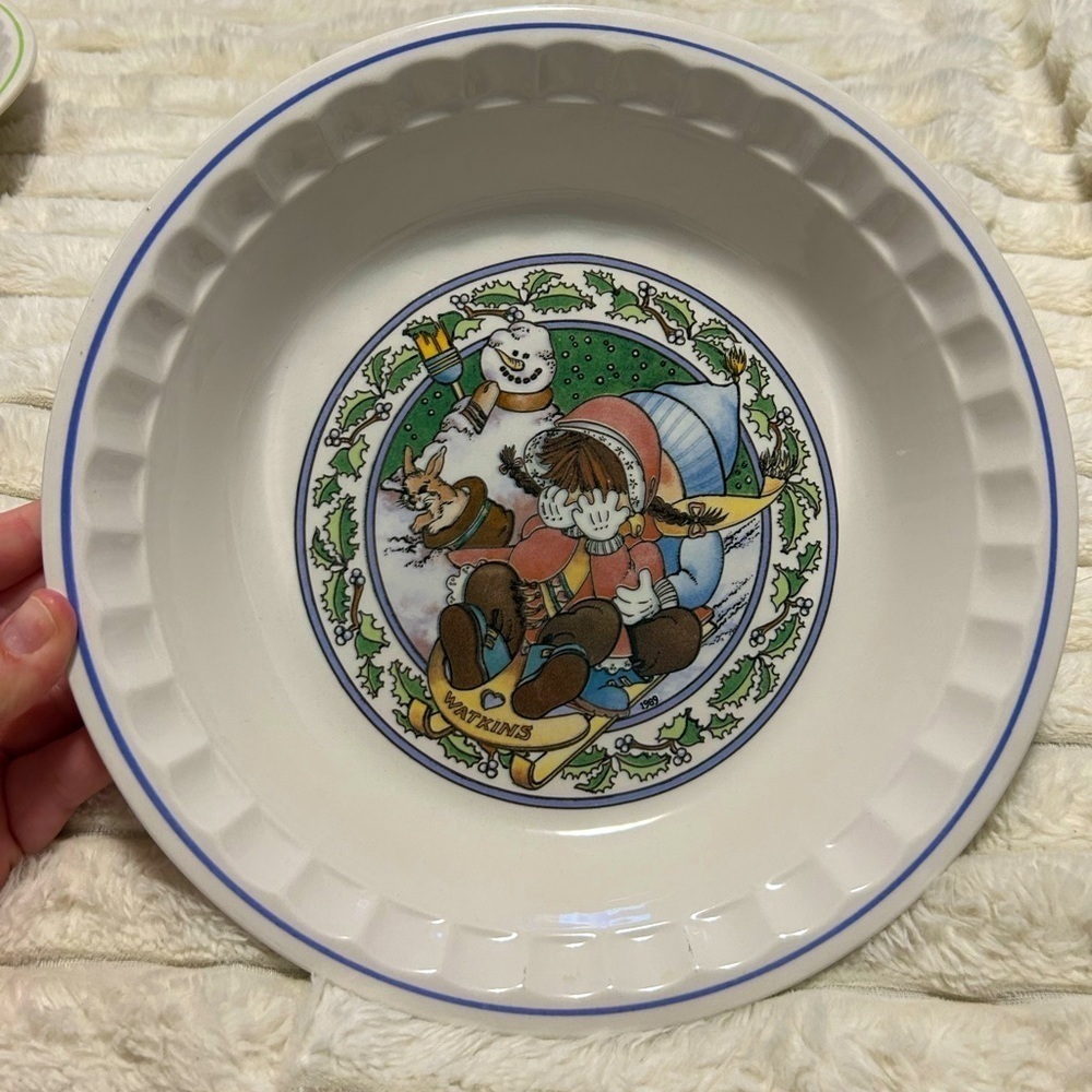 Vintage 1989 Watkins Country Kids Collectors Recipe Plate